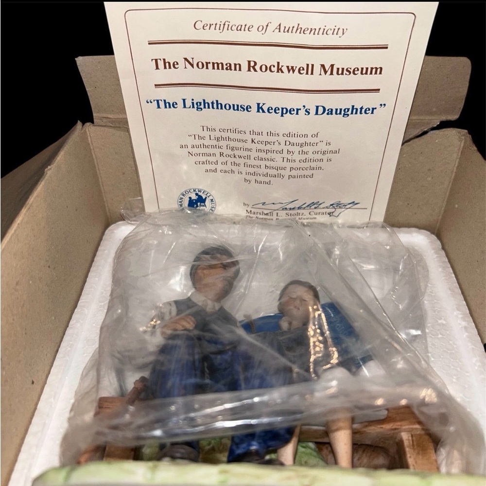 Norman Rockwell 'The Lighthouse Keeper's Daughter' Figurine - Blue and Brown